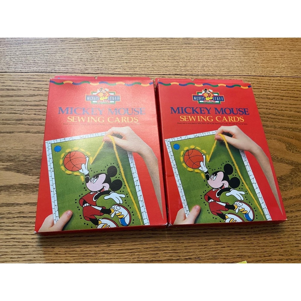 Vintage 1993 Mickey Mouse Sewing Cards Colorforms Disney Lacing Activity Lot 2